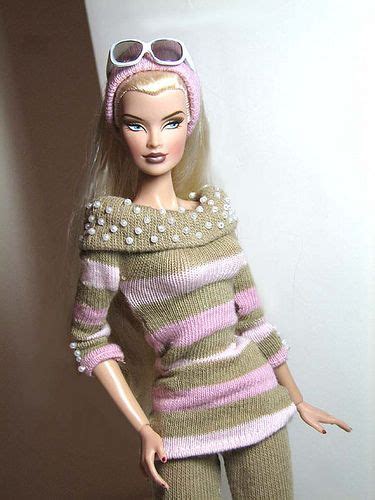 Pink Stripe Cls2 Barbie Knitting Patterns Vintage Barbie Clothes