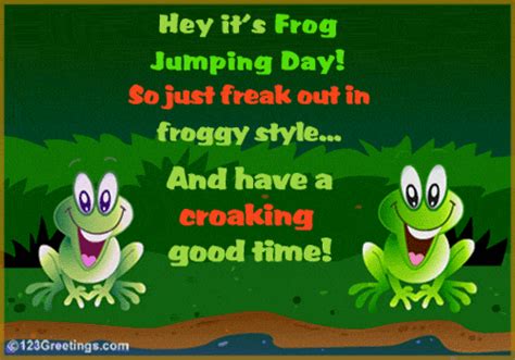 Froggy Style Free Frog Jumping Day Ecards Greeting Cards 123 Greetings