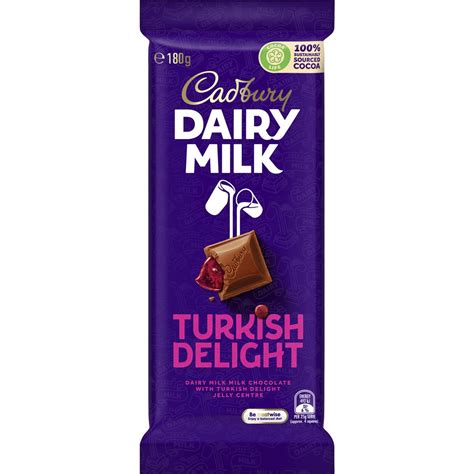 Cadbury Dairy Milk Turkish Delight Chocolate Block G Woolworths