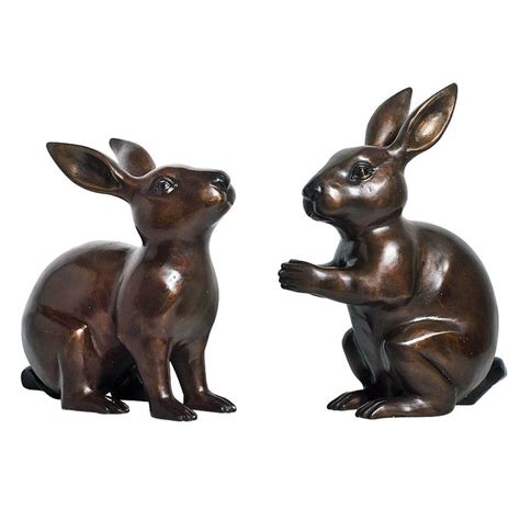 Bunny Rabbit Bronze Garden Statues Randolph Rose Collection
