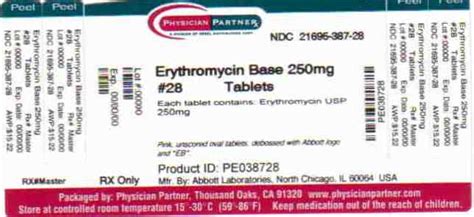 Erythromycin Base Filmtab Information Side Effects Warnings And Recalls