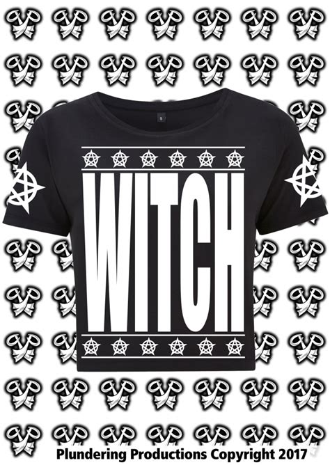 buy ladies witch cropped wide neck t shirt top by plundering productions at i am attitude tops