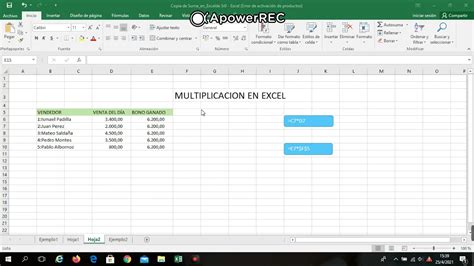 Multiplicación En Excel Youtube