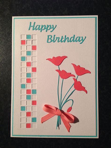 Female Prim Poppy Birthday Card Handmade Card Making Cards Handmade