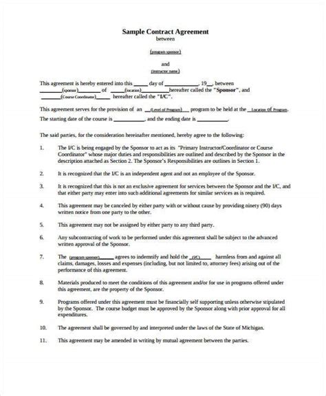 Generic Contract Template Create And Download Bonsai