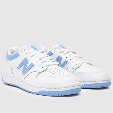 Womens White And Blue New Balance 480 Trainers Schuh