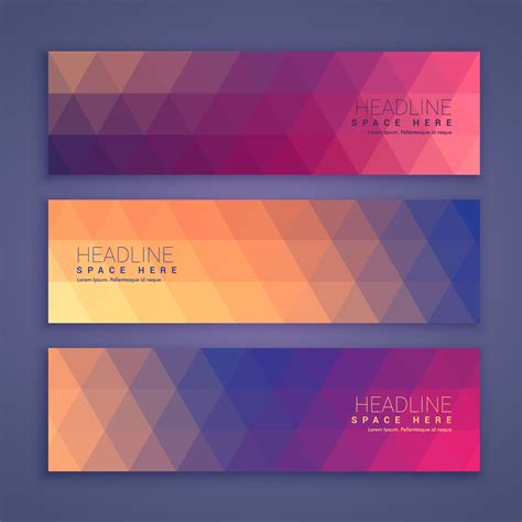 Abstract Geometric Shape Banners Set Download Free Vector Art Stock