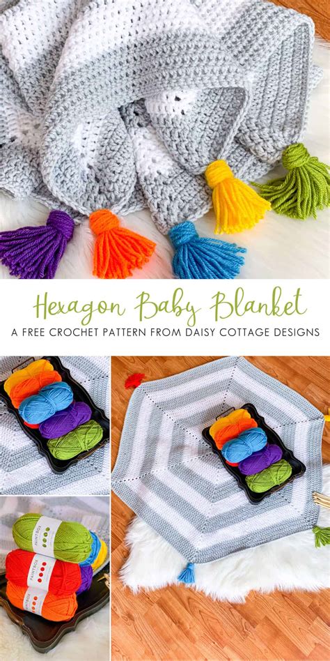 Hexagon Baby Blanket Crochet Pattern Daisy Cottage Designs