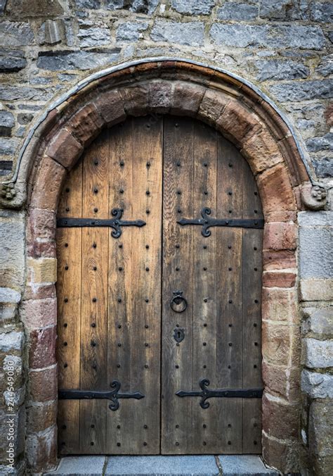 Medieval Castle Wooden Door Stock Photo Adobe Stock