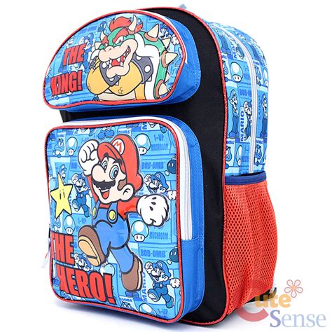 Nintendo Super Mario School Backpack King Bowser 16 Large Bag The Hero Ebay