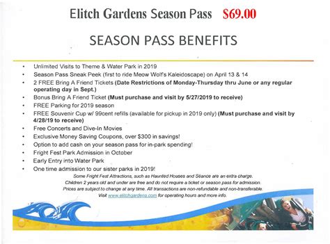 Maybe you would like to learn more about one of these? ELITCH GARDENS Season Passes - April 2019 - 21 FSS ...