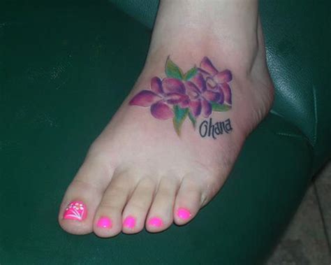 37 Hibiscus Flowers Tattoos On Foot