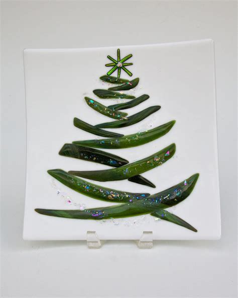 Christmas Tree Fused Glass Plate Fused Glass Plates Fused Glass