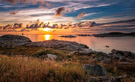 norway, Scenery, Sunrises, And, Sunsets, Coast, Stones, Clouds ...