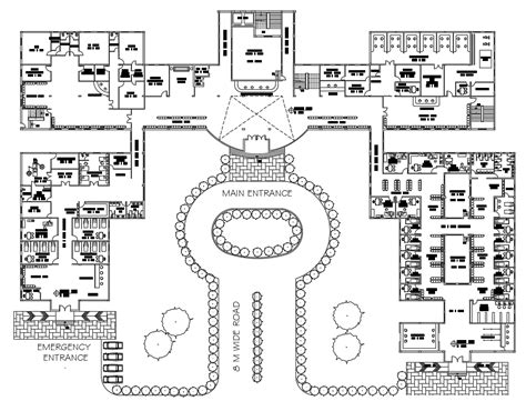 Hospital Room Top View Plan Furnitutre Detail Dwg File Cadbull Images