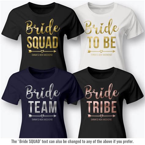Personalised Hen Party T Shirt Bride Squad Custom Printed Hen Etsyde