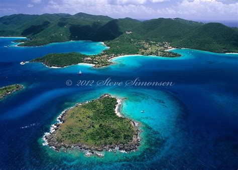 Aerial View Of St Johnfeaturing Henley Cay And Caneel Bayst John