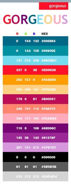 43 Best Rgb Code Images Rgb Color Codes Color Schemes Colour Pallete