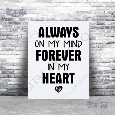Always On My Mind Forever In My Heart Clipart Vector Download Ready