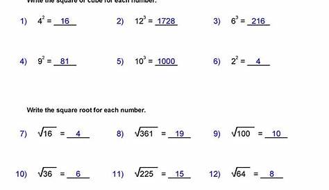 simplifying square roots worksheets answers