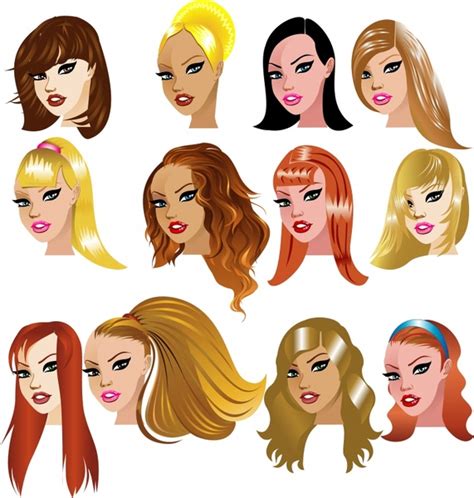 10 / 1,011 female head silhouette for your. Female hairstyles icons colorful modern sketch Free vector ...