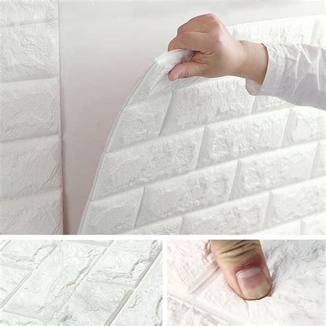 Nk 1 200pcs 3d Self Adhesive Wall Panels Faux Foam White Brick Wallpaper For Tv Walls Sofa