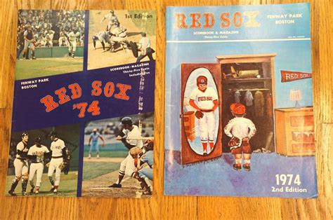 Boston Red Sox Programs Lot Scorecard 1969 1972 1973 1974 Scored Fisk