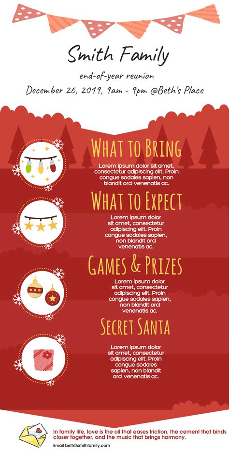 Holiday Reunion Poster Template Simple Infographic Maker Tool By Easelly