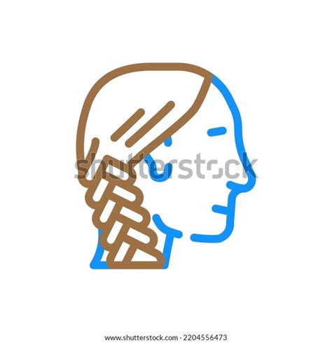 French Braid Hairstyle Female Color Icon Stock Vector Royalty Free