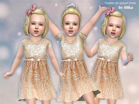 Girl Sequin Dress By Lillka At Tsr Sims 4 Updates