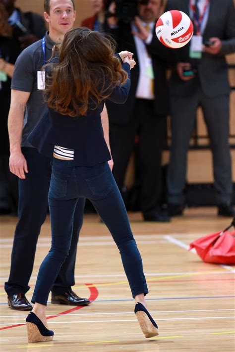 Watch Kate Middleton Play Volleyball In Five Inch Wedges In First Solo