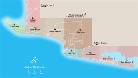 Rocky Point Map Of Puerto Penasco Mexico Including Area Maps