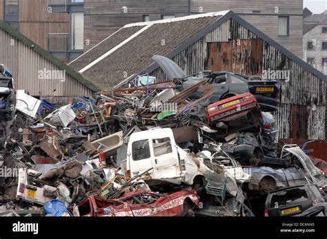 Car Breakers Scrap Yard In Plymouth Stock Photo Alamy