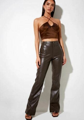 MOTEL ROCKS PU Zoven Trousers In Dark Chocolate Mr153 EBay