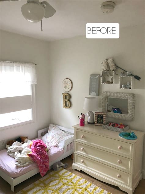 Small Girls Bedroom Makeover With Wallpaper Accent Wall Nesting With Grace