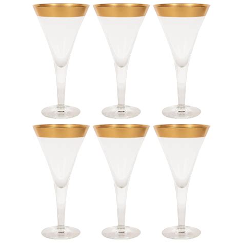 Set Of Six Midcentury Champagne Martini Glasses By Dorothy Thorpe At