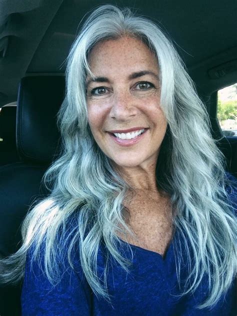 Long Silver Hair Long Gray Hair Grey Hair Styles For Women Long