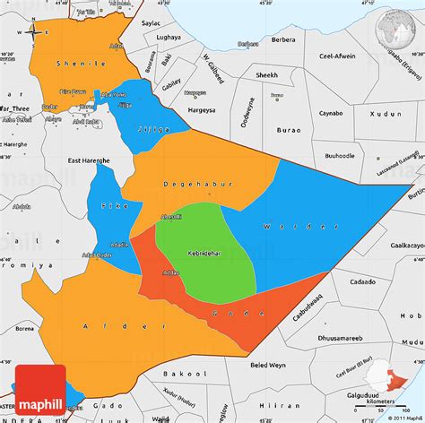 Political Simple Map Of Somali Single Color Outside Borders And Labels