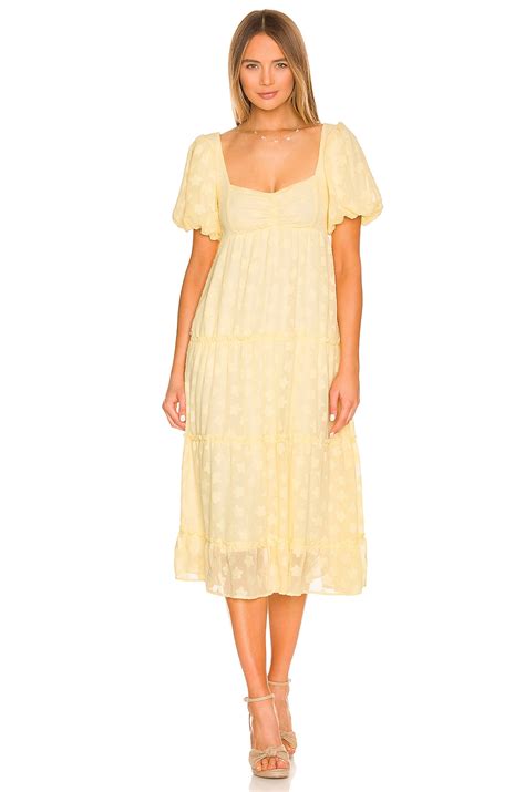 Show Me Your Mumu Odette Midi Dress In Yellow Daisy Revolve