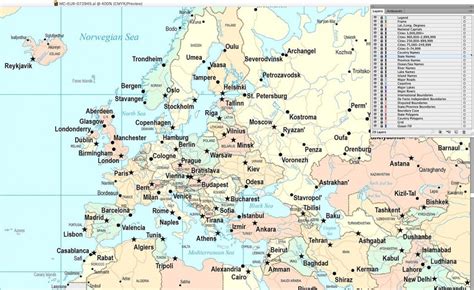 4 Free Full Detailed Printable Map Of Europe With Cities In Pdf World