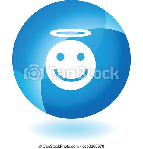 Angel Emoticon Angel Emoticon Icon Isolated On A White Background