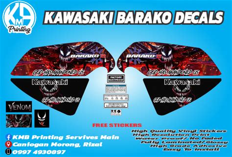 Kawasaki Barako Ii Venom Design Sticker Decals Lazada Ph