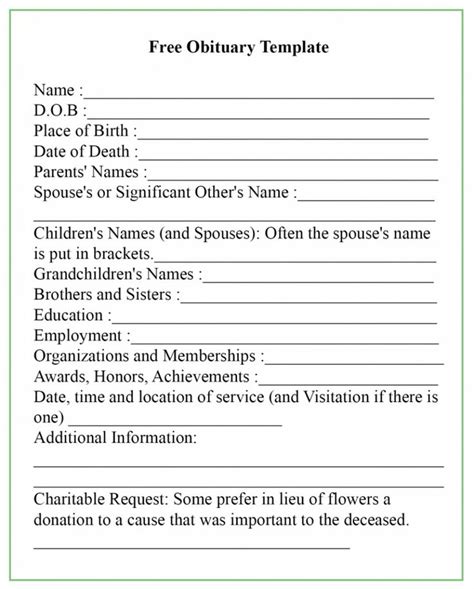 016 Funeral Program Template Ideas Free Printable Obituary With Fill In