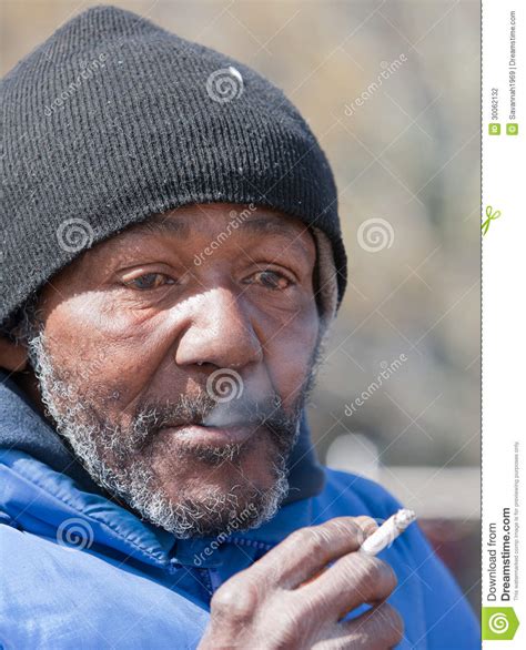Homeless Man Smoking Stock Photo Image Of Social American 30062132