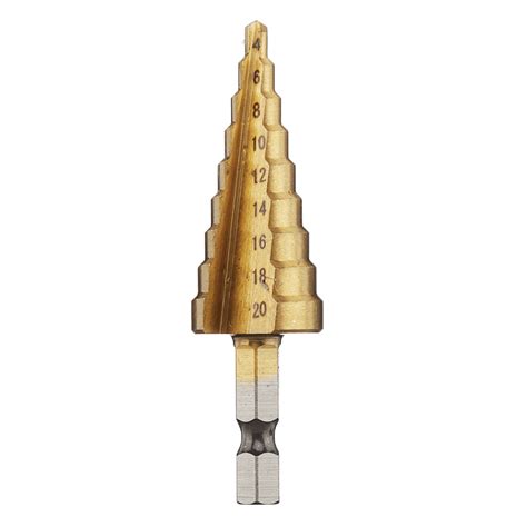 Drillpro 4pcs Hss Titanium Coated Step Drill Bit With Automatic Center