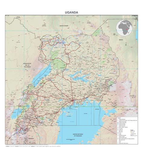There are eighty districts in uganda and these districts are located on the east, west, north and central uganda. Document - Uganda Map 2018_A0