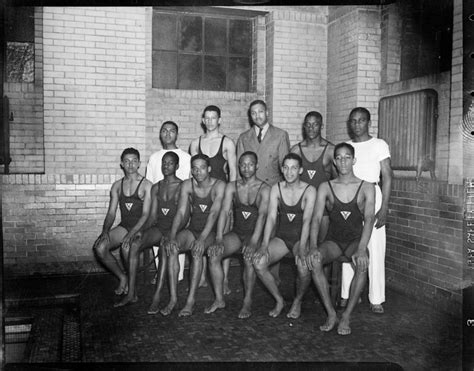 Group Portrait Of Centre Avenue Ymca Swim Team Including Pomeroyal Fountain Standing On Left
