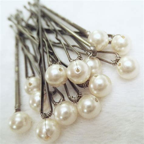 Pearl Hair Pins Ivory Set Of 12 Bridal Bobby Pins Also In Cream Or