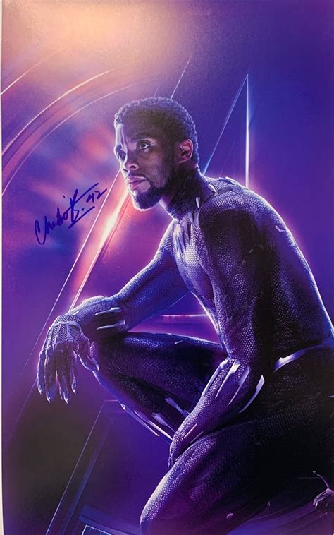 Autograph Avengers Endgame Chadwick Boseman Poster