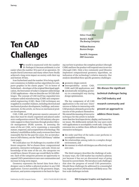 Pdf Ten Cad Challenges